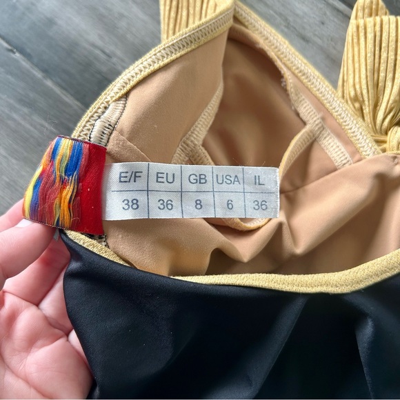 Vintage 1990s LaGouf by Silvian Lurex Metallic Halter Cheeky One Piece Swimsuit - Picture 11 of 13